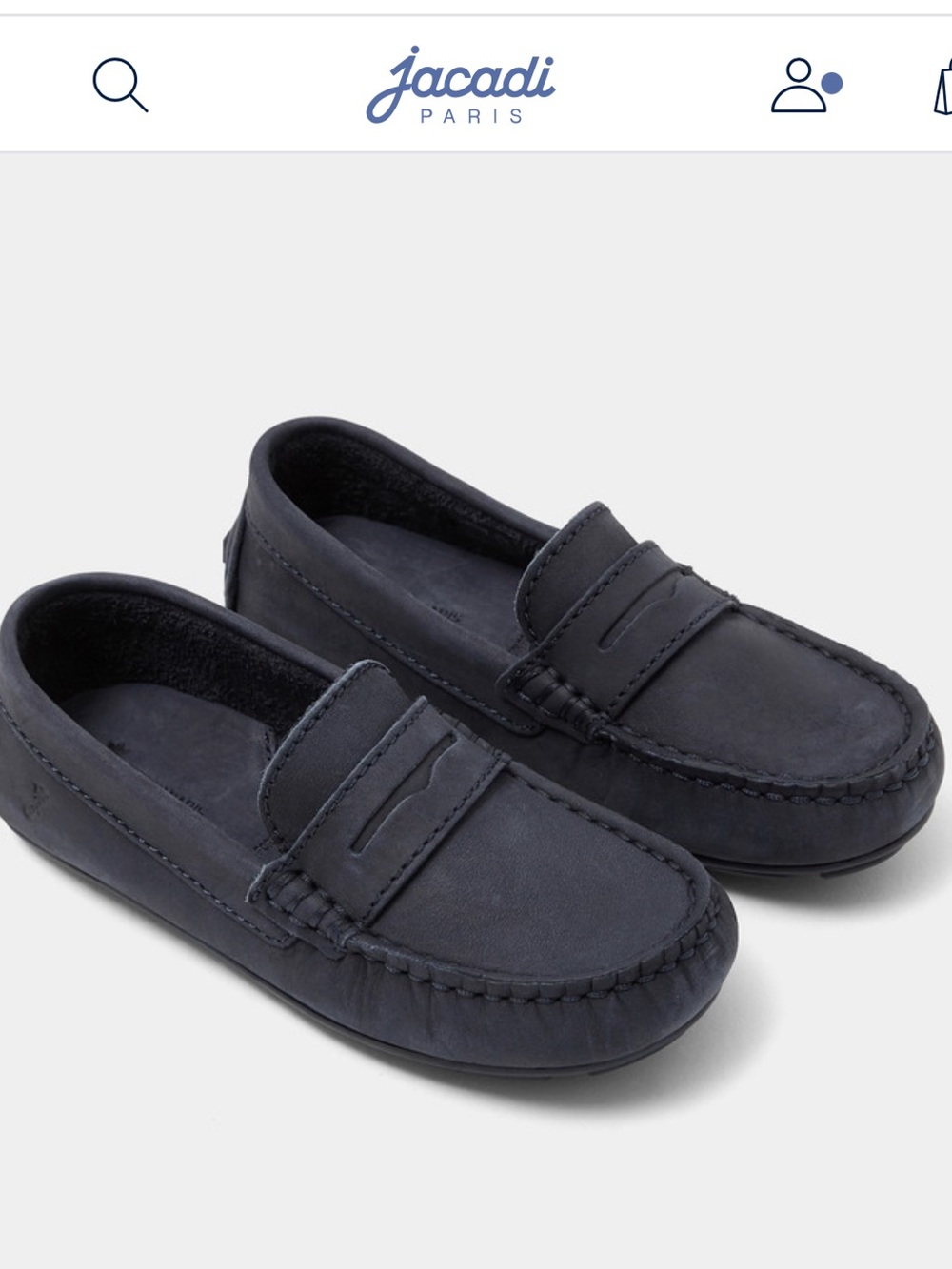 Jacadi Navy Blue Nubuck Boys' Moccasins